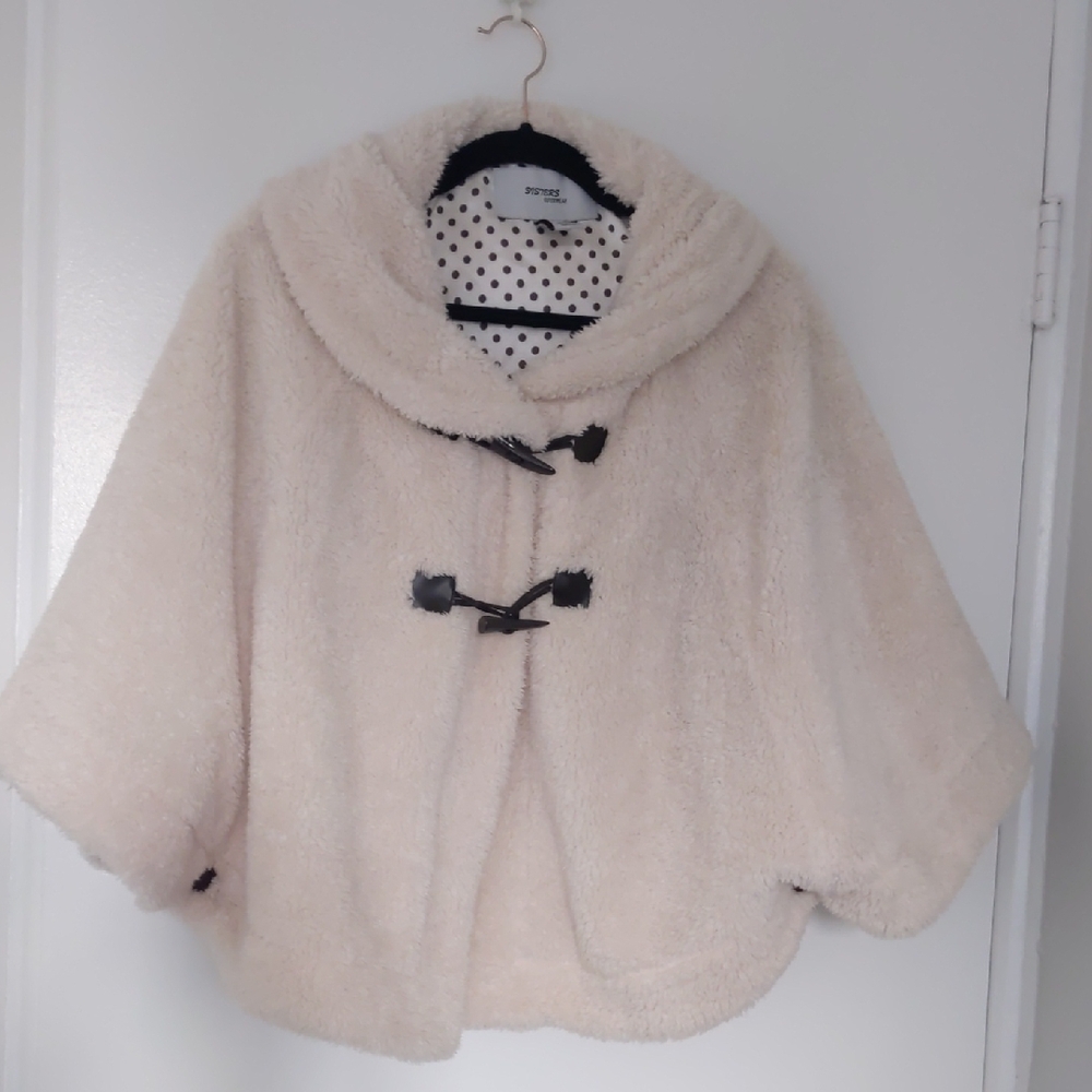 Soft Cream Faux Fur Poncho
